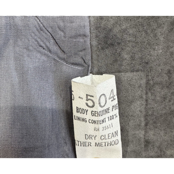 VTG Avanti Gray Genuine Pig Suede Open Jacket Push Sleeves Blazer Size Medium M - Picture 9 of 14